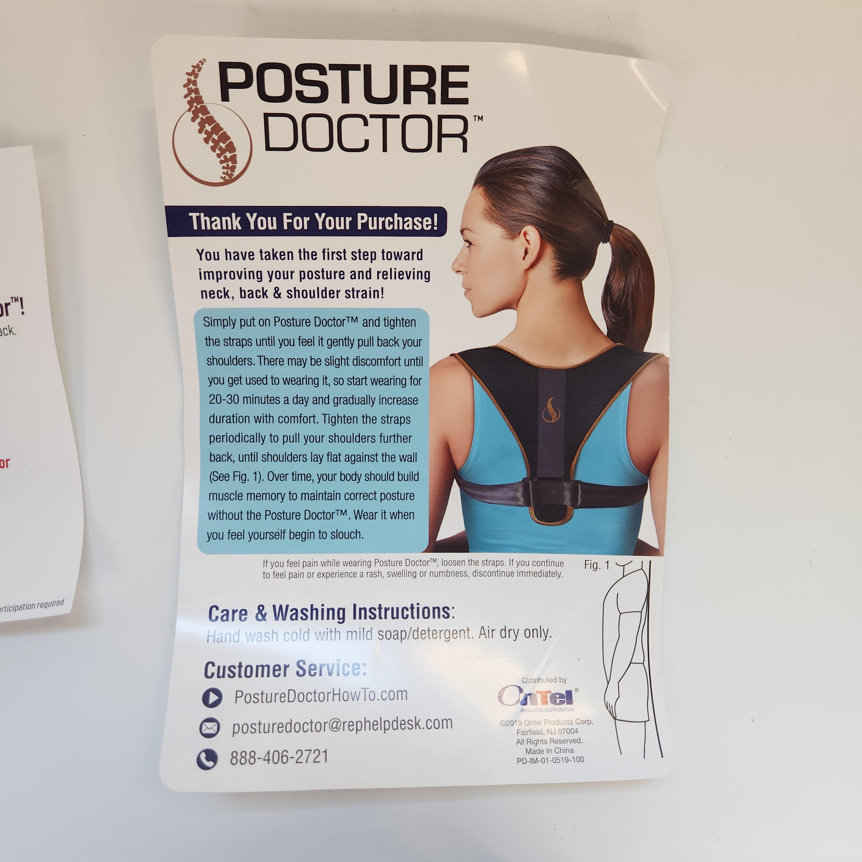 Ontel Posture Doctor Quick & Easy Posture Corrector - Black